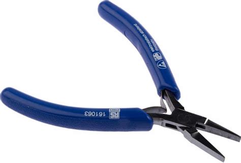 Rs Pro Rs Pro Flat Nose Pliers Mm Overall Straight Tip Esd