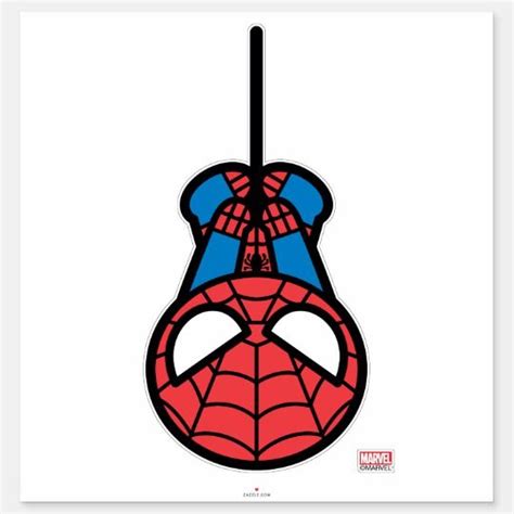 Kawaii Spider Man Hanging Upside Down Sticker Zazzle Kawaii Spider