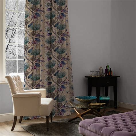 Varys Storm Printed Cotton Fabric By The Metre Purple Fabric