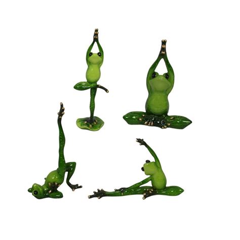 Green Marble Frog Doing Yoga The Pond Shop