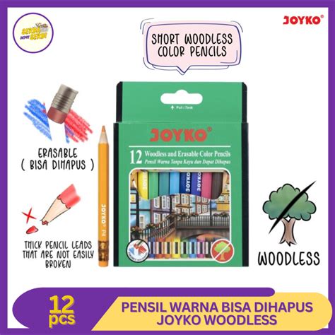 Jual Pensil Warna Dapat Dihapus Joyko Erasable Color Pencils Alat