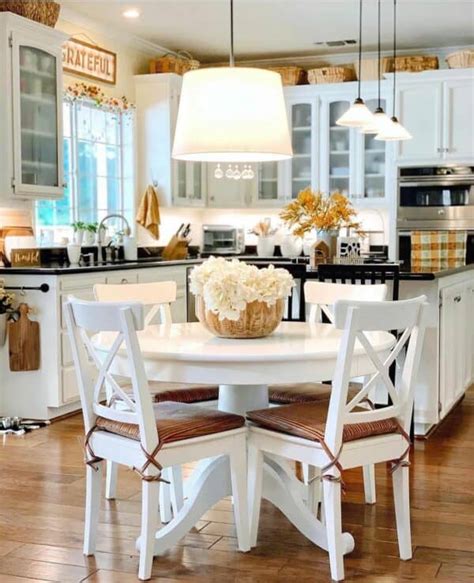 White Farmhouse Dining Table In Modern Kitchen - Soul & Lane