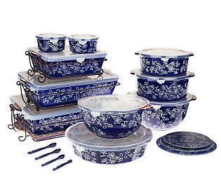 Temp-tations Floral Lace 24-piece Oven-To-Table Set #BakewareSetFloralLace | Temptations ...