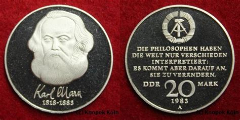 DDR Deutschland 20 Mark 1983 Karl Marx 1818 1883 Deutsche Demokratische