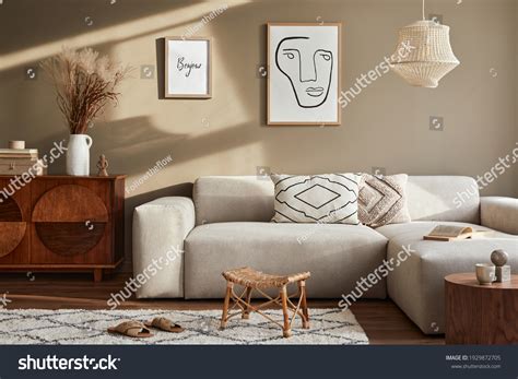 Interior Design Of Cozy Living Room With Stylish Sofa Coffee Table