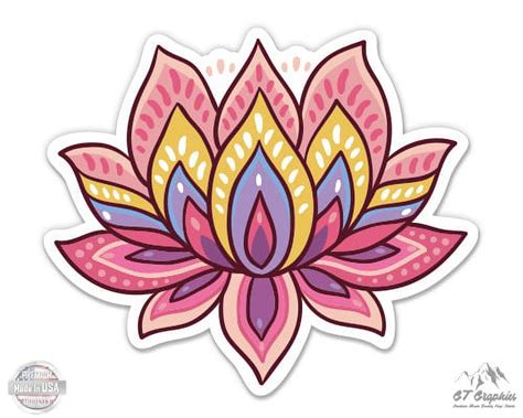 Lotus Flower Cute Om Yoga Meditation 5 Vinyl Sticker For Car Laptop I Pad Waterproof