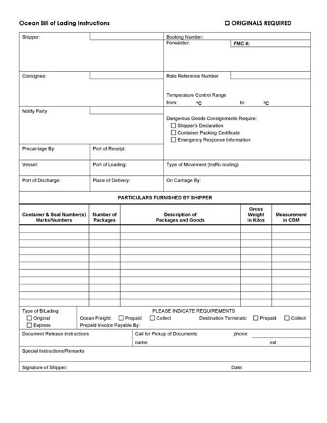 40 Free Bill Of Lading Forms And Templates Templatelab