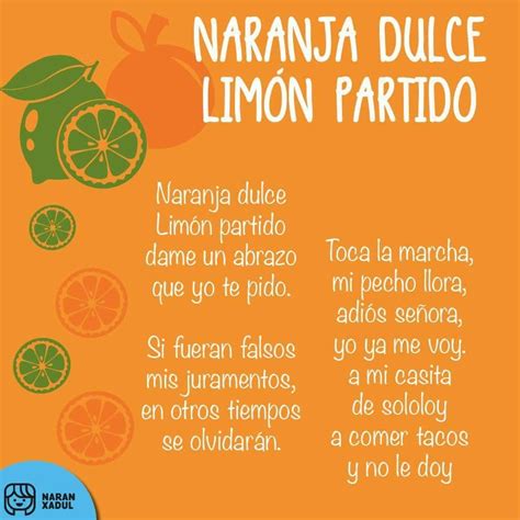 Naranja Dulce JLRA Letras De Canciones Infantiles Canciones