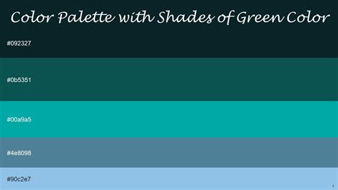 Shades Of Green Color Chart