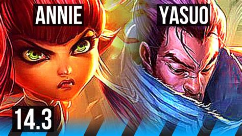 ANNIE Vs YASUO MID 500 Games Dominating KR Master 14 3 YouTube