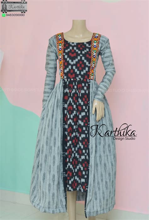 ikkat kurthi  coat model karthika design studio