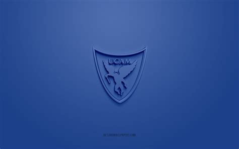 Download wallpapers UCAM Murcia CB, creative 3D logo, blue background ...