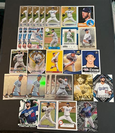 LOT OF 63 Clayton Kershaw Cards Los Angeles Dodgers Topps Bowman Chrome