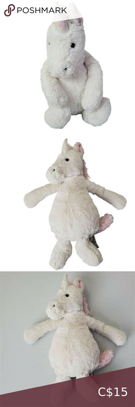 Jellycat Bashful Unicorn Cream White Pink Plush Medium Toy Stuffed