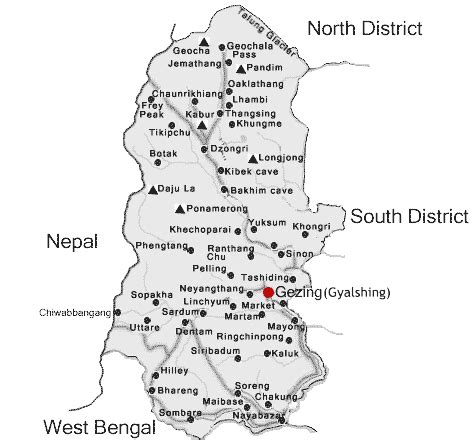 Sikkim Tourist Map