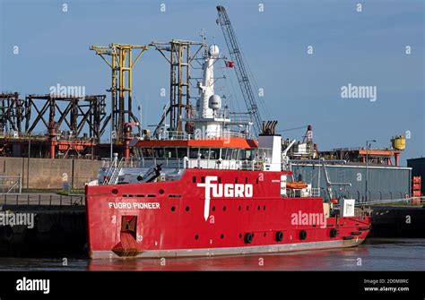 Fugro Frontier Offshore Industries Support Vessel Hi Res Stock