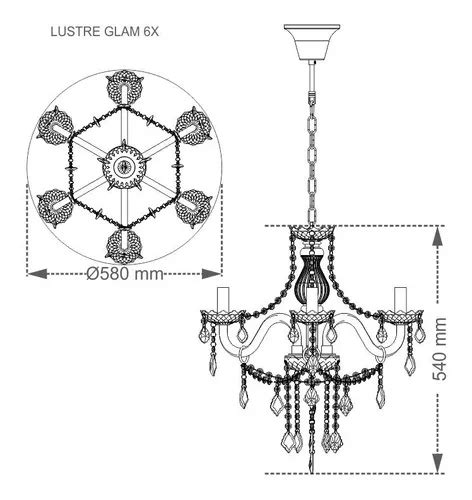 Lustre Taschibra Glam Maria Tereza Bra Os E Cristais K Cor Cristal