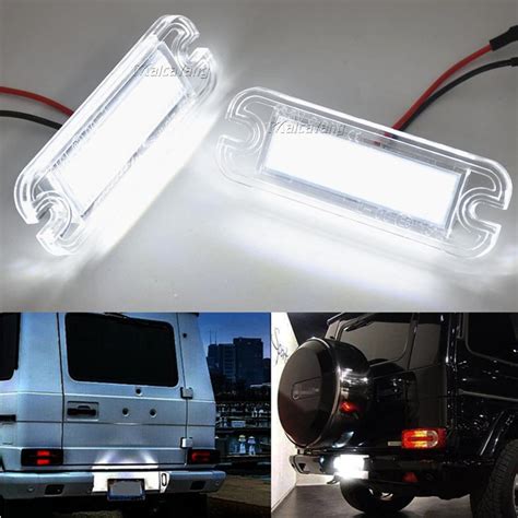 1pair No Error Led License Plate Lamps For Mercedes Benz G Class W463 G500 G550 G55 G63 G65 Amg