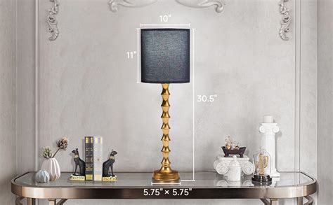 euo  gold buffet lamps set    black shade buffet table
