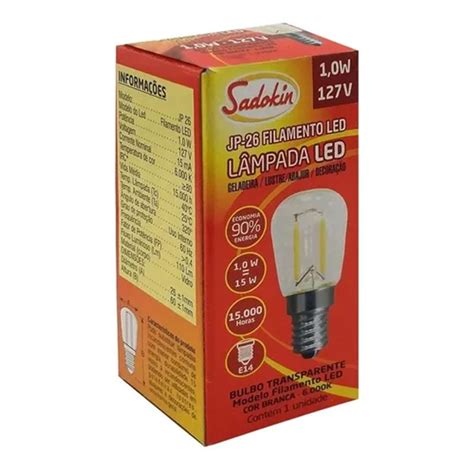 L Mpada Led Jp Para Geladeira Lustre E Decora O W V