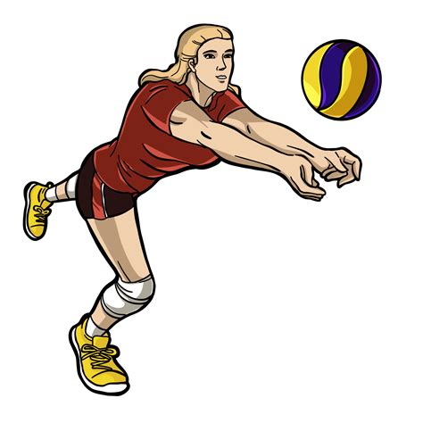 Volleyball Girl Player Action Clipart Png