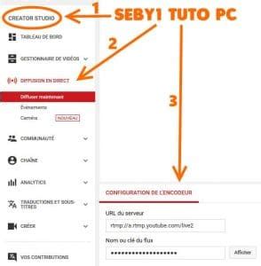Où trouver sa clé de stream twitch et youtube Tuto Sebyin