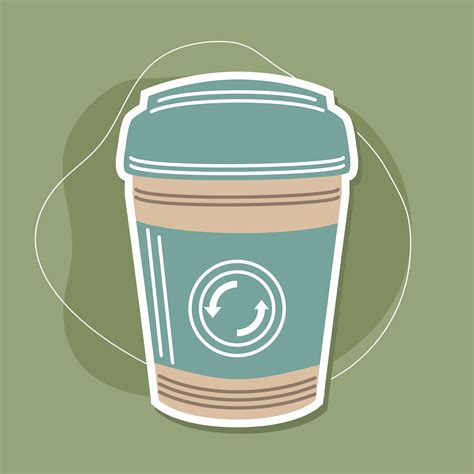 recycle disposable coffee cup 4204029 Vector Art at Vecteezy