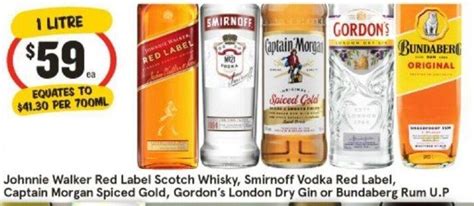 Johnnie Walker Red Label Scotch Whisky Smirnoff Vodka Red Label