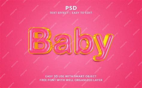 Premium Psd Baby 3d Editable Photoshop Text Effect Style Psd With