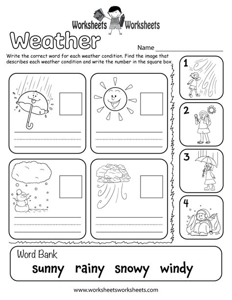 Worksheet Of Weather Kindergarten