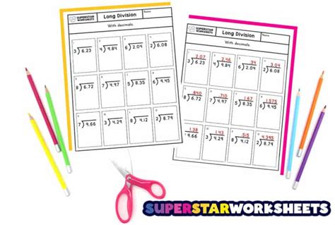 Long Division Worksheets - Superstar Worksheets