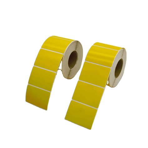 Color Labels Of Roll 60mm40mm Size Yellow 1000pcs Custom Waterproof Industrial Sticker Use