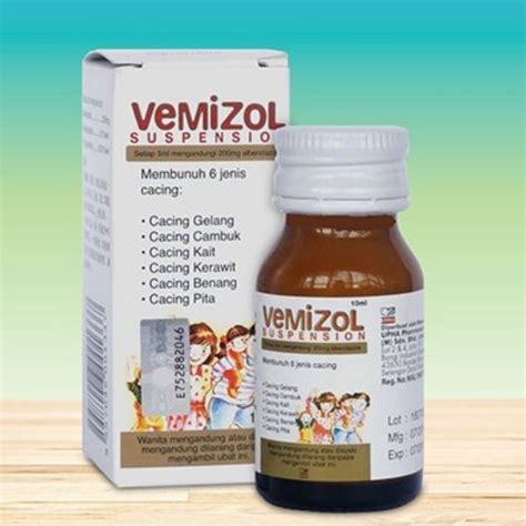 Vemizol Ubat Cacing Kanak Kanak Dewasa Kids Adult Deworming Syrup