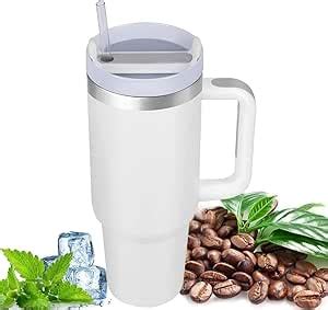 Vaso Térmico 40oz con Asa Pajita Termo Café de Acero Inoxidable con