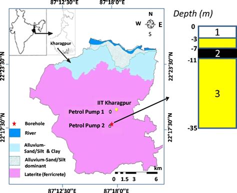 Lithological map of Kharagpur area in West Bengal (India), with ...