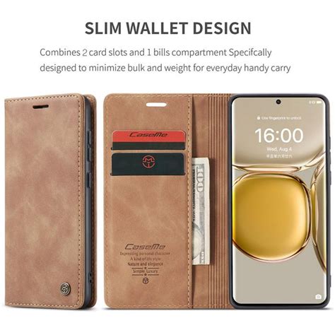 caseme huawei p pro slim wallet kickstand case brown