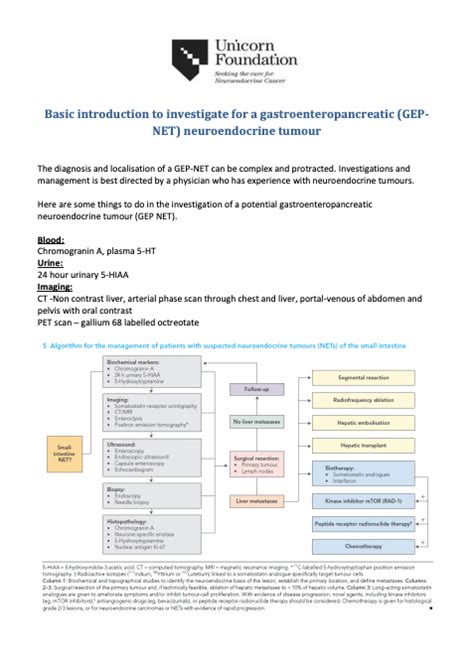 Information Booklets NeuroEndocrine Cancer Australia