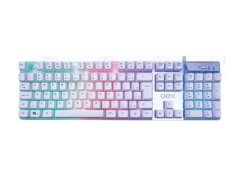 Teclado Oex Prismatic Tc Rgb Usb Branco Hardstore Inform Tica