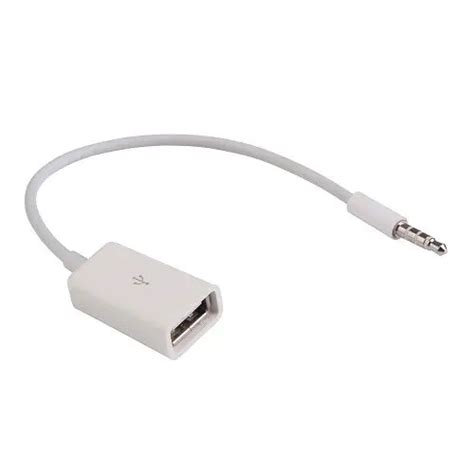 Cable Adaptador Usb Hembra A Jack Mm Aux Macho M Blanco