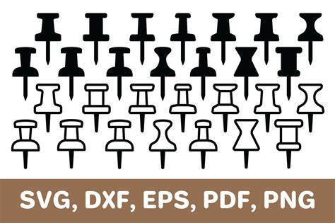 Push Pin Svg Cut File Thumbtack Svg Work Illustrations ~ Creative Market