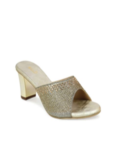 Buy Inc 5 Women Gold Toned Embellished Block Sandals Heels For Women 15519858 Myntra