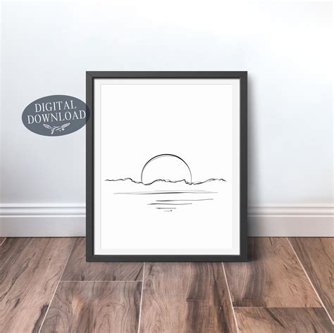 Horizon Line Art Printable Wall Art Minimalist Abstract - Etsy