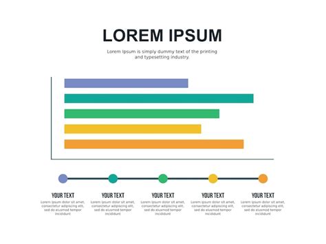 Modelo de slide e gráfico de cinco gráficos Vetor Premium