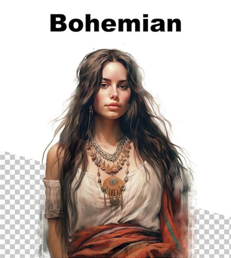 Un Cartel Con Una Mujer Bohemia Y La Palabra Bohemia En La Parte