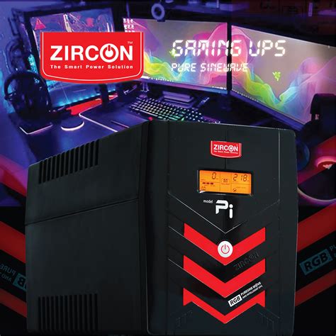 New PI RGB 2000VA 1400W UPS ZIRCON โฉมใหม Gaming Style Red Light