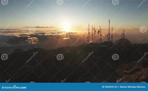 Sunset Sunrise Views from the Top of a Hill in Volcano Baru in Panama ...