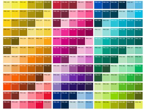 Pantone Color Chart: 900 Pantone Colors And Their Codes 
