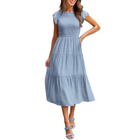 Summer Dresses For Women 2024 Plus Size Boho Casual Flutter Short