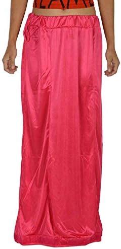 Women S Satin Silk Indian In Skirt Saree Petticoats Underskirt Free