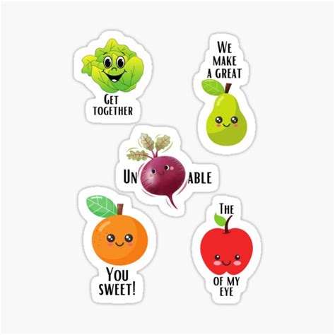 "CUTE STICKERS FRUIT AND VEG" Sticker for Sale by Inspiretouplift | Redbubble